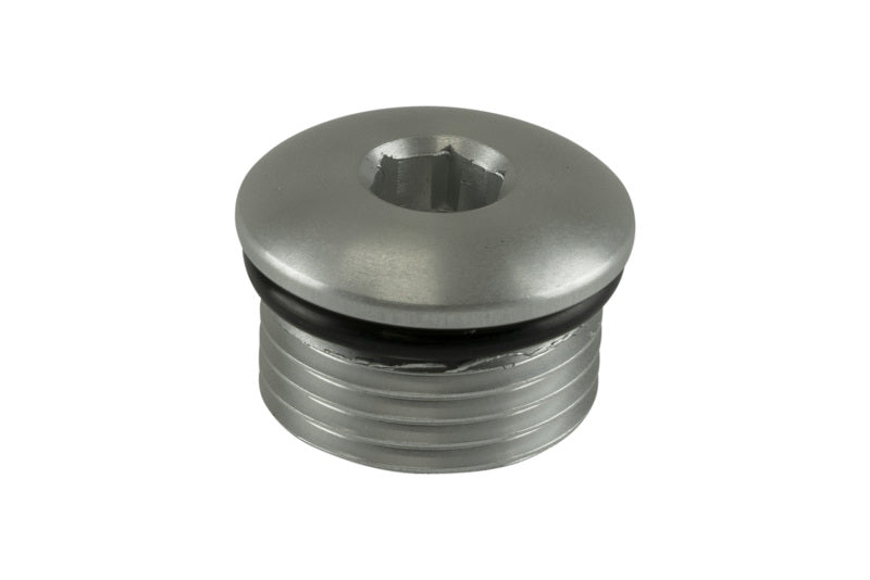 Turbosmart -10AN ORB blank fitting in clear, lightweight metal with threaded design for automotive fluid connections.