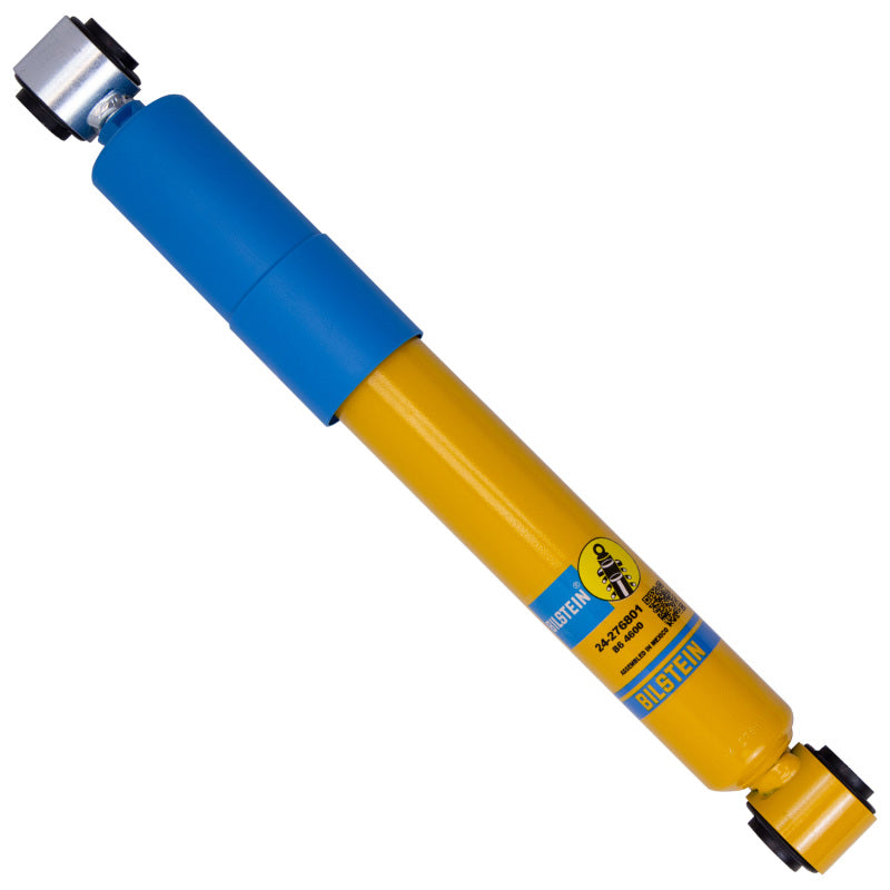 Bilstein 4600 Series rear monotube shock absorber for 2005-2015 Nissan Armada, showing the shock with mounting hardware and brand logo.