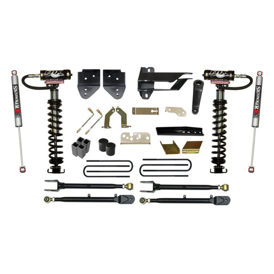 Skyjacker 6-inch coilover lift kit for 2017 Ford F-350 4WD with leveling kit, showing coilover suspension components.