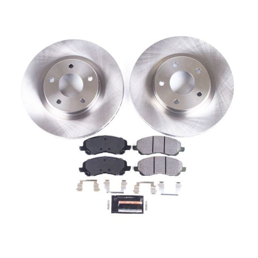 PowerStop OE Front Brake Kit for Chrysler 200 (2011-2014) with brake rotors and pads, designed for optimal stopping power.