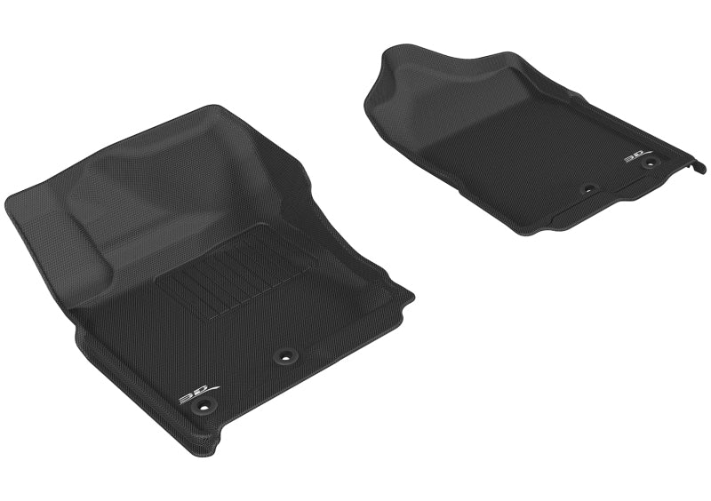 Black 3D MAXpider rubber floor mat for 2016-2019 Nissan Titan Crew Cab first row, designed for durable protection and fit.