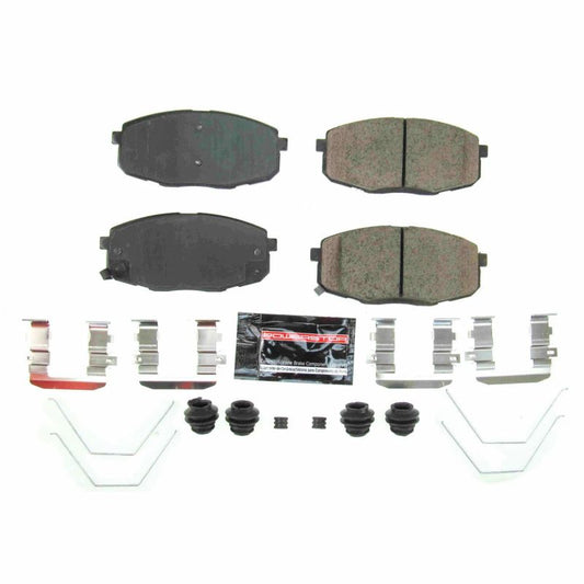PowerStop Z23 Evolution sport brake pads with hardware for 2018 Hyundai Elantra GT, front performance brake pads.