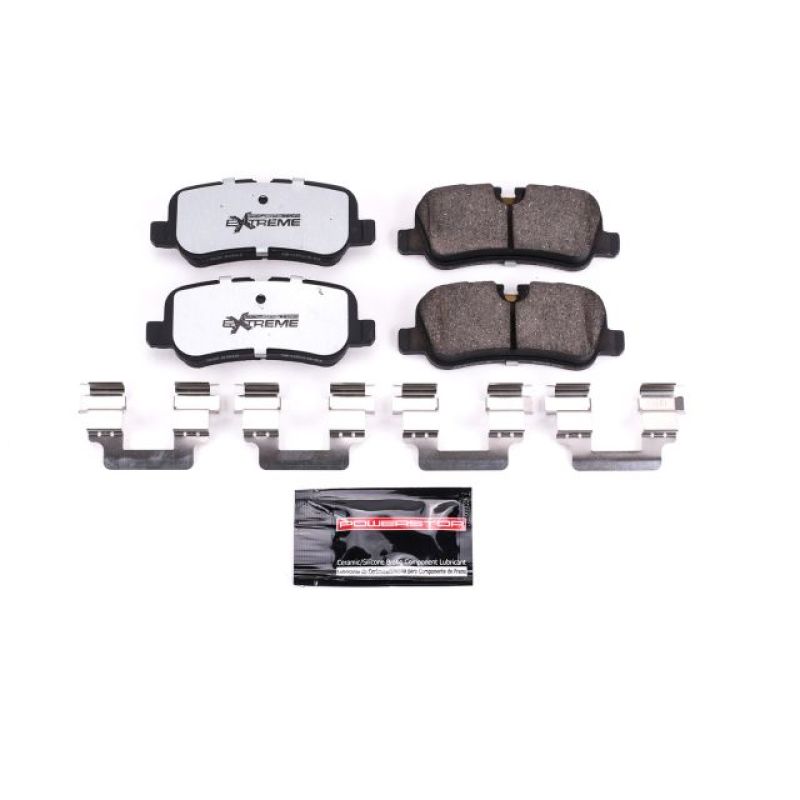 PowerStop Z36 rear brake pads with hardware for Land Rover LR3 (2005-2009) — performance truck and tow brake replacement.
