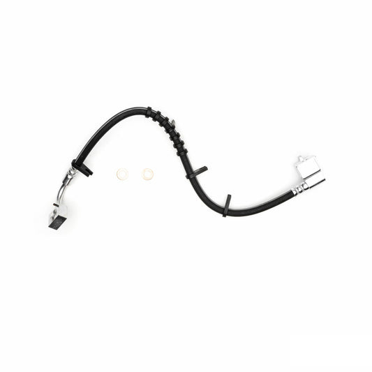 DFC Dodge Ram 3500 front right brake hose in a brake line kit, showing the flexible rubber and metal fittings for installation.