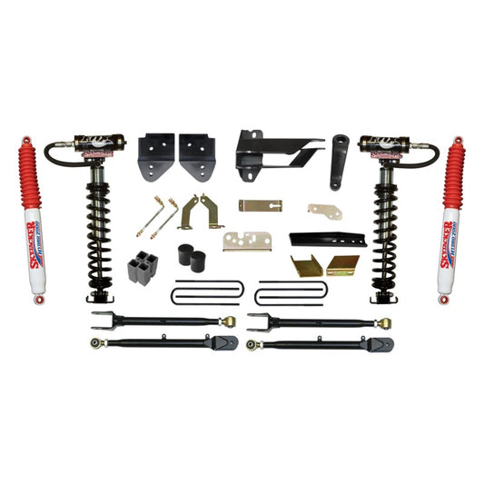 Skyjacker 6-inch coilover lift kit for 2017 Ford F250 4WD with leveling kit, showing the coilover suspension components.