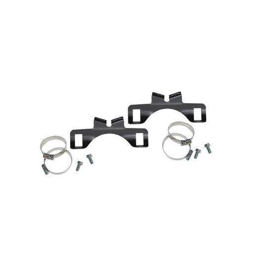 Skyjacker UNI remote reservoir brake brackets and round components for lift kits, designed for off-road vehicle suspension.