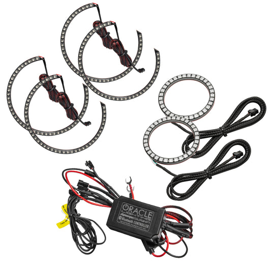 Oracle Dodge Challenger fog light halo kit with dynamic surface mount headlight and fog light halo accessories.