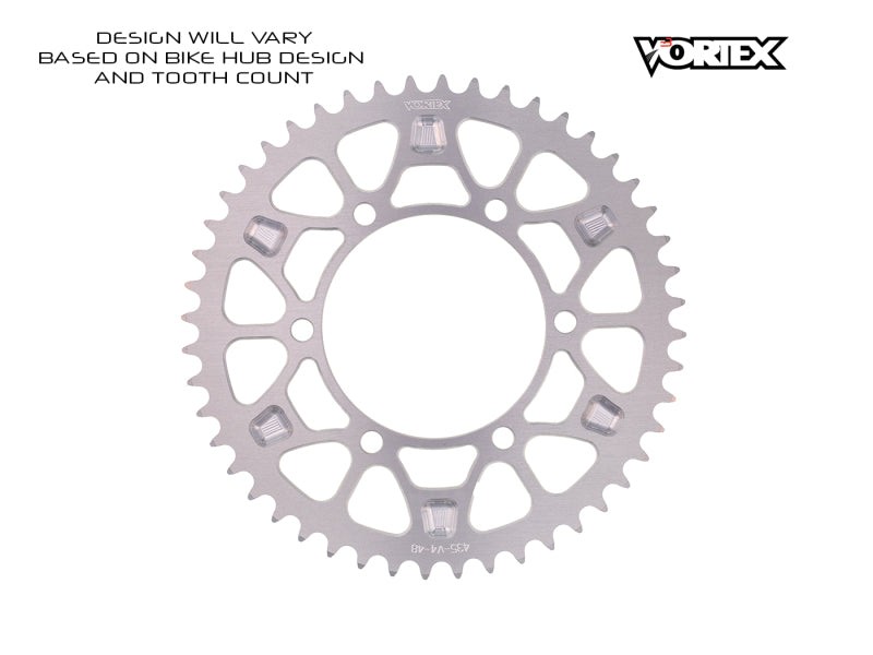 Vortex Racing V4 53 Tooth 520 Rear Sprocket - Silver