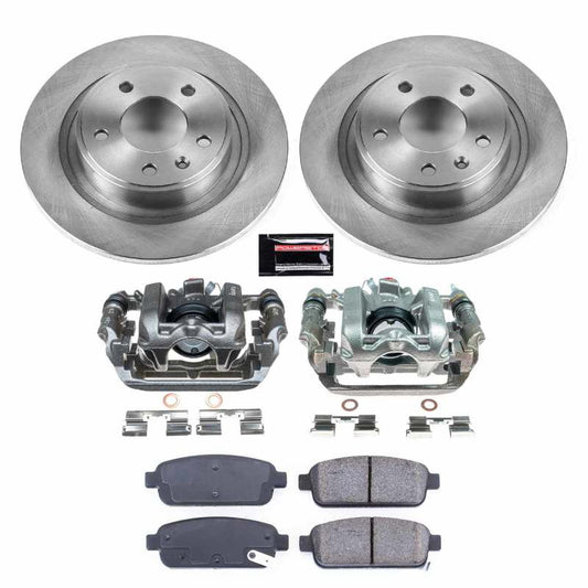 PowerStop OE rear brake kit with calipers for 2014-2016 Cadillac ELR, showing brake rotors and caliper components.