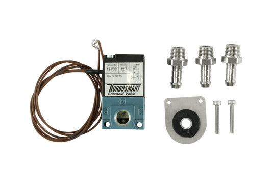 Turbosmart 3 Port 12.7W Boost Control Solenoid for forced induction vehicles, featuring durable construction and precise boost regulation.
