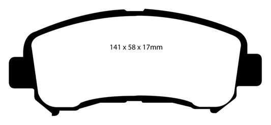 EBC 14+ Nissan Juke 1.6 Turbo Nismo RS Redstuff front brake pads for high-performance braking.