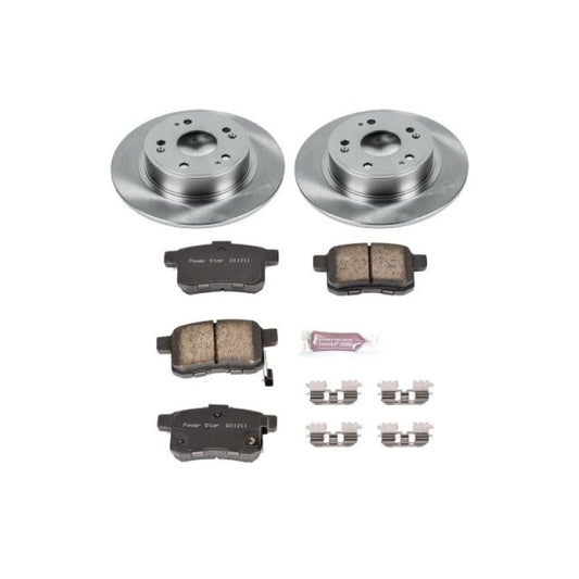 PowerStop rear OE brake kit for 2009-2010 Acura TSX, includes brake rotors and pads installed on the vehicle.