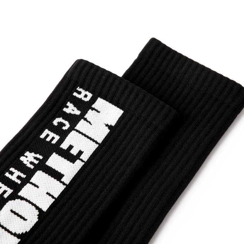 Method Wheels logo performance socks in black, designed for comfortable fit and athletic style, featuring the Method brand logo.