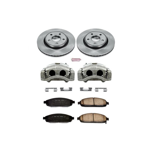 PowerStop OE front brake calipers with autospecialty kit and calipers for Jeep Grand Cherokee 2005-2010, showing the caliper components.