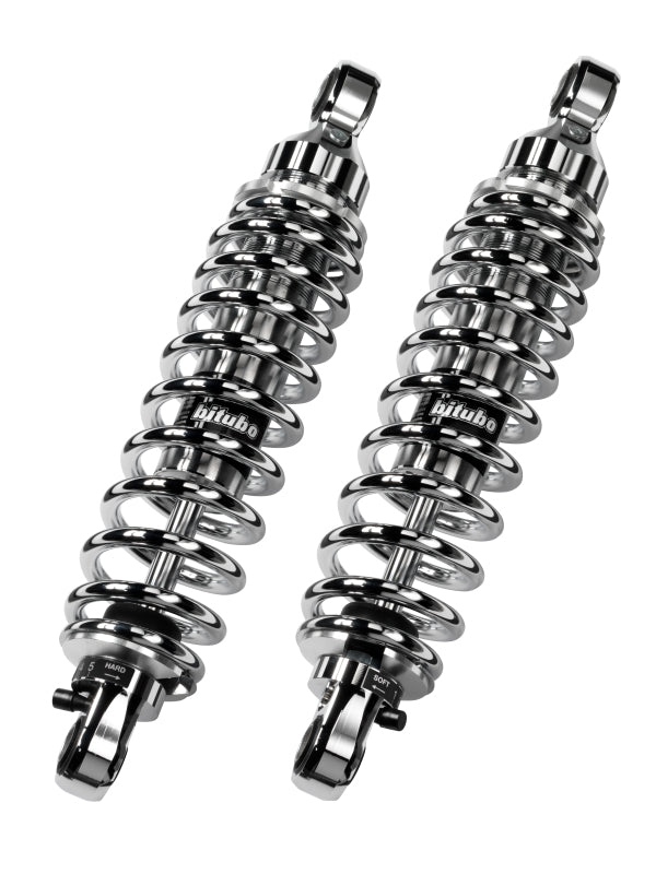 Bitubo WNE0 Twinshocks Adjustable: Spring Preload, Rebound, Length 306mm, Chrome Edition
