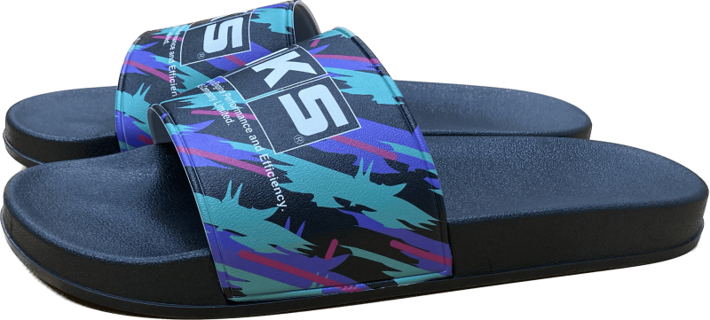 HKS Sandals Oilcolor XL shoes with black and orange straps, featuring cushioned footbed and durable sole for casual wear.