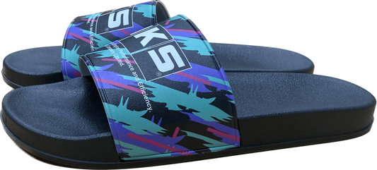 HKS Sandals Oilcolor XL shoes with black and orange straps, featuring cushioned footbed and durable sole for casual wear.