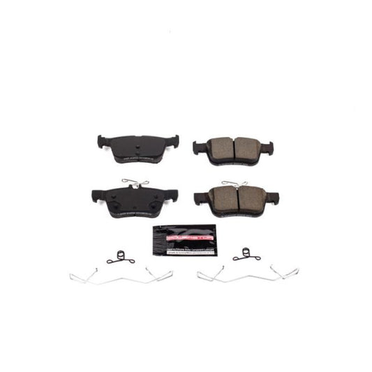 PowerStop Z23 Evolution Sport rear brake pads for Ford Edge 2015-2016, with hardware, designed for high-performance braking.