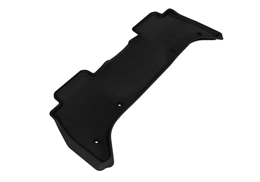 Black 3D MAXpider Land Rover Range Rover Kagu 2nd row rubber floor mats designed for 2013-2020 models, with textured surface and molded edges.
