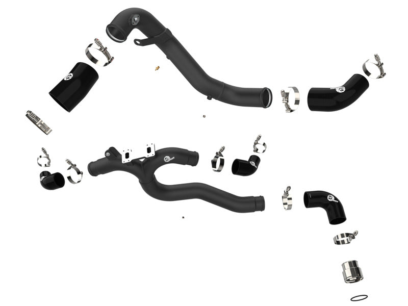 aFe BladeRunner aluminum hot and cold charge pipe kit for 2018-2022 Kia Stinger V6 3.3L intercooler system in black