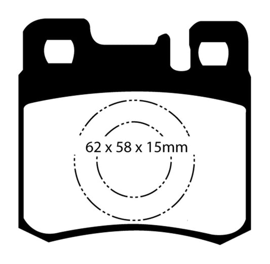 EBC Redstuff rear brake pads for Mercedes-Benz E300 TD 3.0 TD, performance brake pads with red friction material