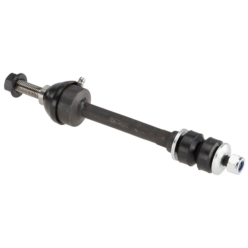 Moog 2011 Ram Dakota front sway bar endlink kit showing metal links and bushings for suspension stability.