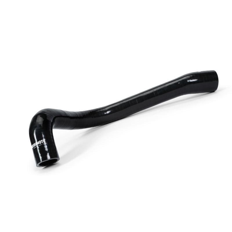 Mishimoto silicone upper radiator hose for GM C/K trucks 1978-1986, black hose with molded connections.