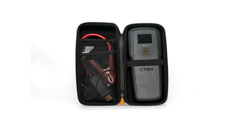 CTEK Battery Booster with flashlight, 12V jump starter with 4000A peak current, compact portable battery jump starter device
