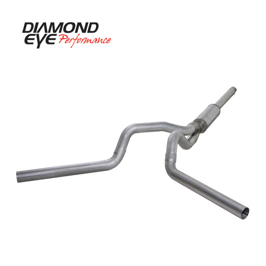 Diamond Eye Performance Catback exhaust system for 94-97 Ford F250/F350 7.3L PowerStroke, showing dual exhaust pipes and polished finish.
