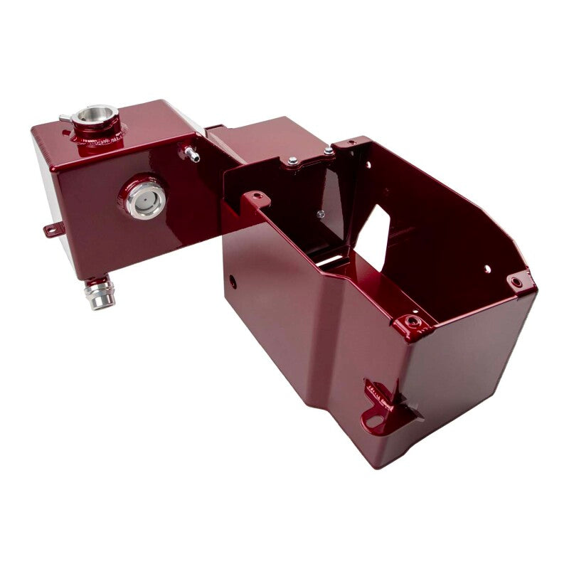 Wehrli 17-24 6.7L Power Stroke coolant reservoir and battery box kit in flat black, featuring durable plastic construction.