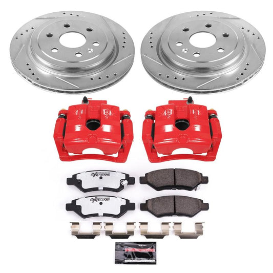 PowerStop Z26 Street Warrior rear brake kit with calipers for 2010-2011 Cadillac SRX, performance brake system image