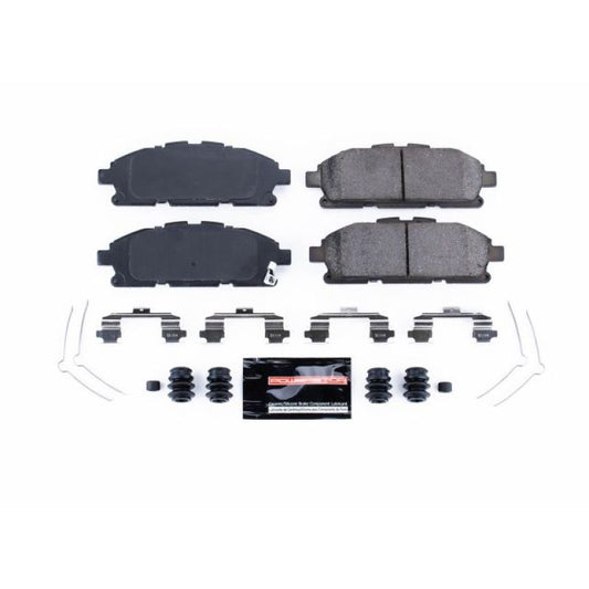 PowerStop Z23 Evolution Sport brake pads with hardware for Nissan Quest (2011-2017) front brake system, performance automotive parts.