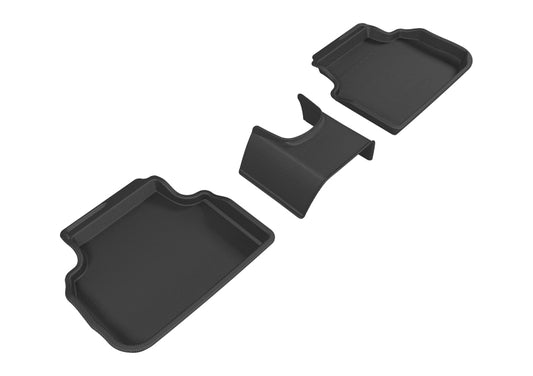 Black rubber 3D MAXpider Kagu 2nd row floor mats for 2016-2019 Mini Clubman, designed to protect vehicle interior.