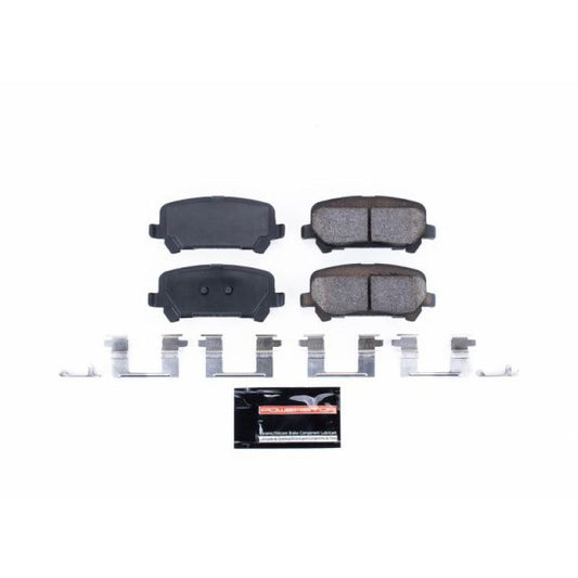 PowerStop Z23 Evolution Sport brake pads with hardware for rear of Chevrolet Colorado 2015-2019, high-performance brake replacement.