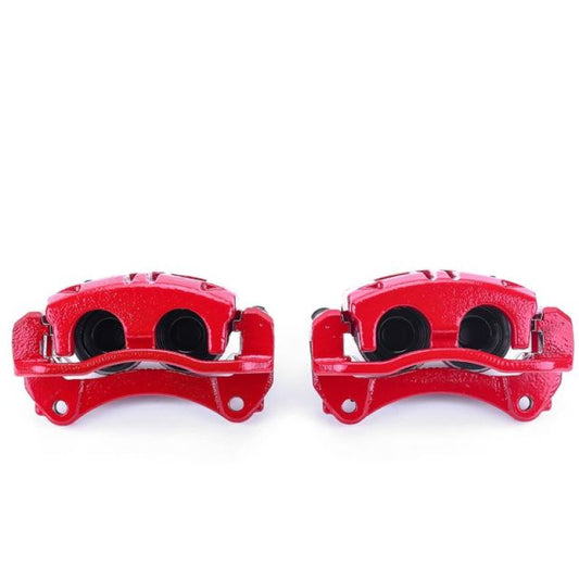 PowerStop front red brake calipers with brackets for 2005-2006 Chevrolet Equinox, performance brake calipers pair.