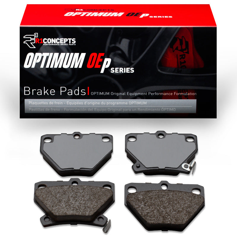 R1 Concepts Pontiac Vibe rear OE brake pads, designed for reliable stopping power and vehicle safety.