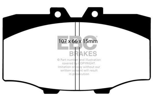 EBC Ultimax2 front brake pads for Toyota 4Runner 1984-1988, OE style brake pads with black friction material