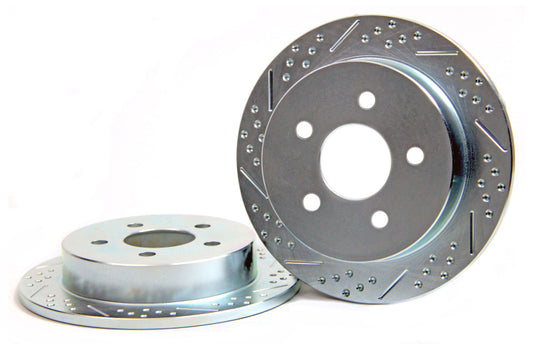 Baer Brakes slot and drilled rear brake rotors for 1994-2004 Ford Mustang, high-performance automotive brake components