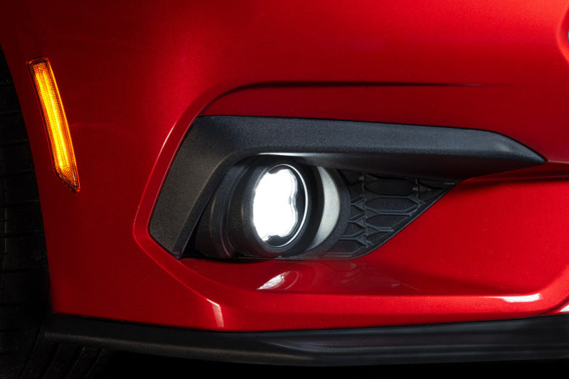 Diode Dynamics yellow fog lamp kit for 2027 Ford Mustang GT SS3, featuring light bars and cubes for enhanced visibility.