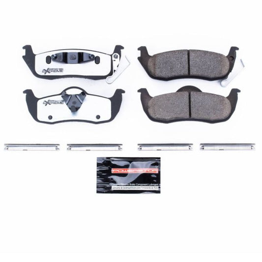 PowerStop Z26 extreme street brake pads for Jeep Commander rear, performance brake pads with hardware included.