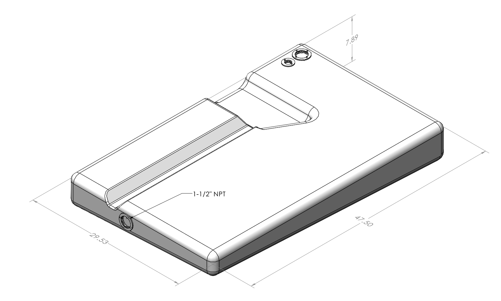 36 Gallon UNDERCARRIAGE Fresh/Grey WATER TANK FOR 2013-2024 DODGE / RAM PROMASTER 1500, 2500, 3500 159” AND 159" EXT