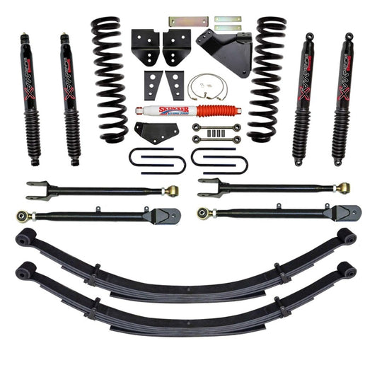 Skyjacker 8.5-inch lift kit for 2008 F350 4WD gas trucks, including suspension components and installation parts.