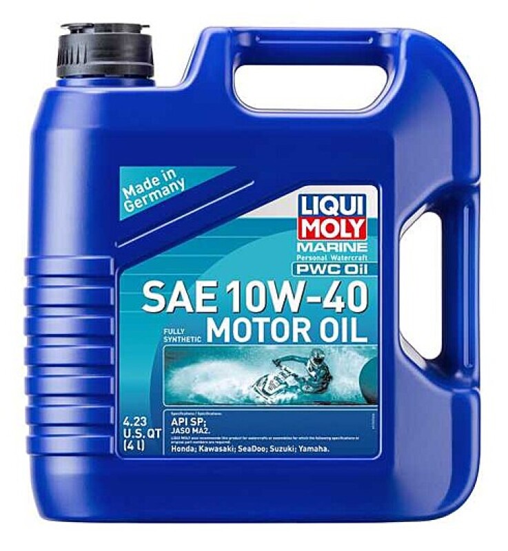 LIQUI MOLY 4L Marine PWC motor oil SAE 10W40 container for personal watercraft engines.