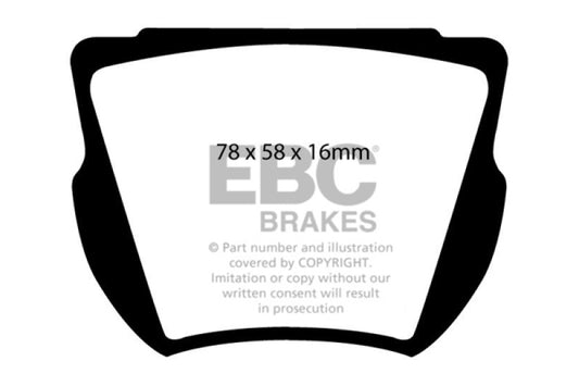 EBC Greenstuff front brake pads for Daimler SP250 2.5, performance brake pads with green friction material.