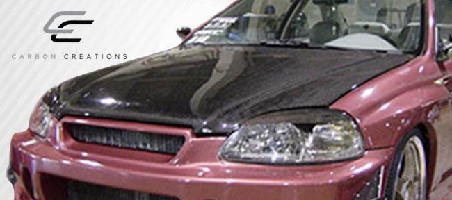 1996-1998 Honda Civic Carbon Creations OEM Look Carbon Fiber Hood