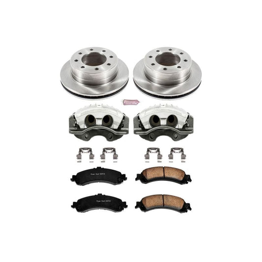 PowerStop rear Autospecialty brake kit with calipers for 2005 Chevrolet Silverado 1500 HD, showing brake rotors and calipers.