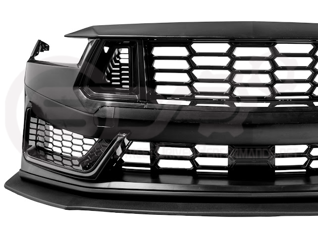 2024-Up Mustang S650 EcoBoost & GT | Dark Horse Style Front Bumper Full Replacement Kit w/ LED Light Side Grille