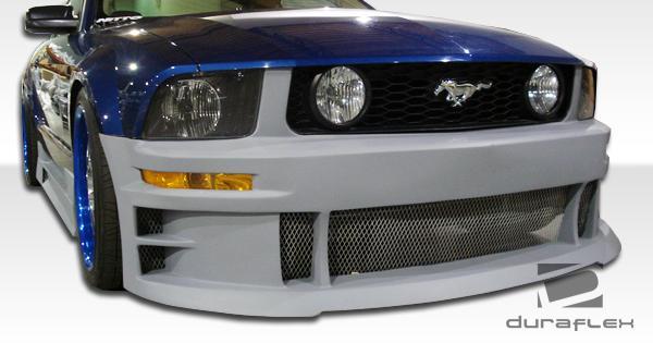 Duraflex GT Concept front bumper for 2005-2009 Ford Mustang, showcasing sleek design and durable plastic construction.