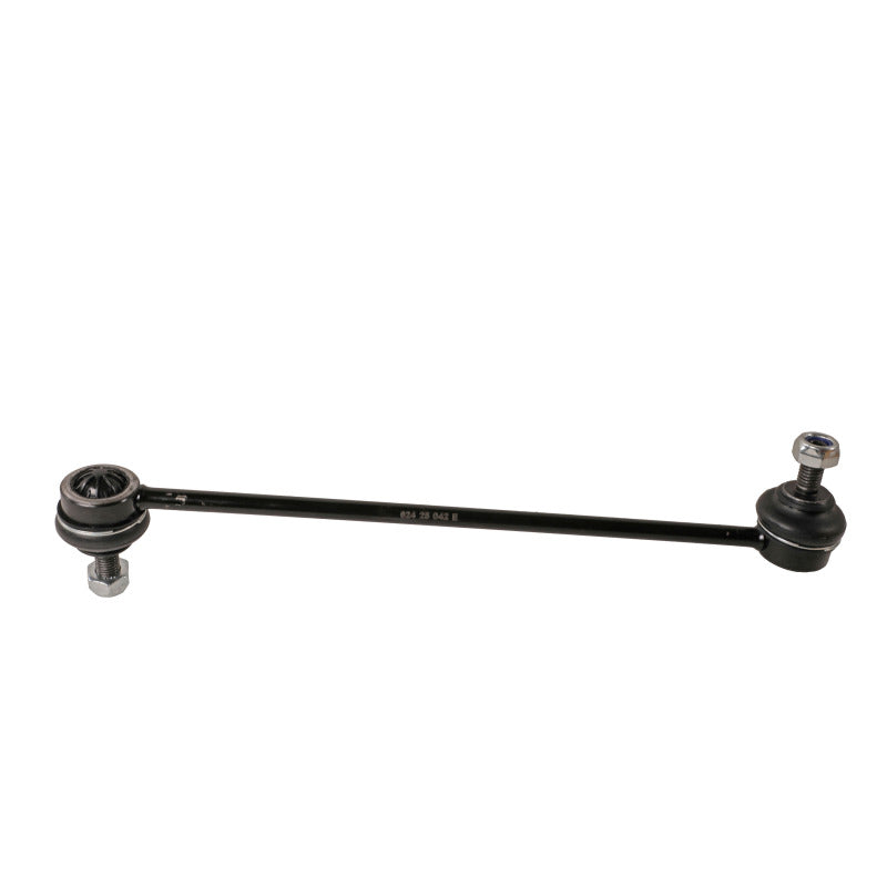 Moog front sway bar endlink for 2011-2017 Volvo S60, showing the durable metal link with mounting bushings and hardware.