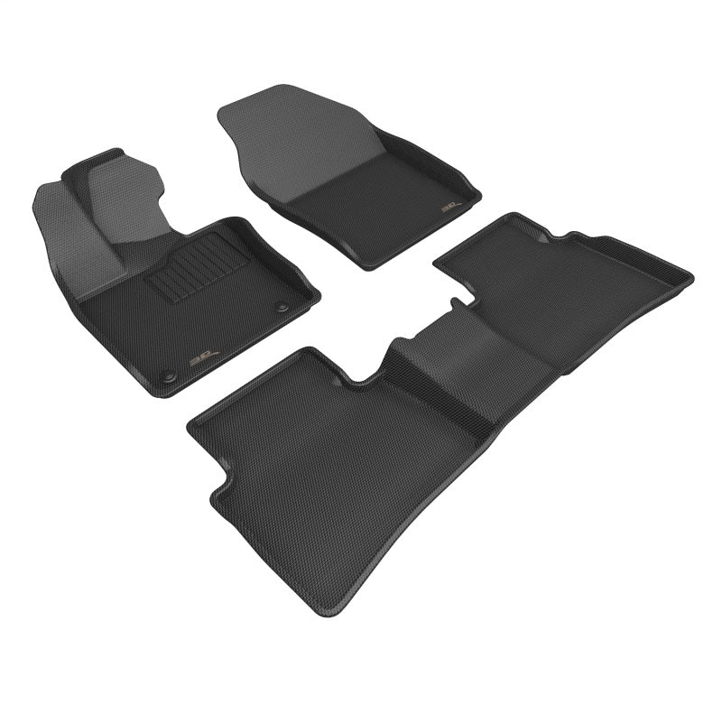 3D MAXpider rubber floor mats for 2023-2026 Toyota Prius PHEV Kagu in black, full set with textured surface and custom fit.